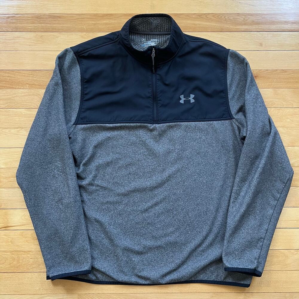 Under Armour Pullover 1/4 Zip Cold Gear Men's Long Sleeve Gray/Black XL Athletic